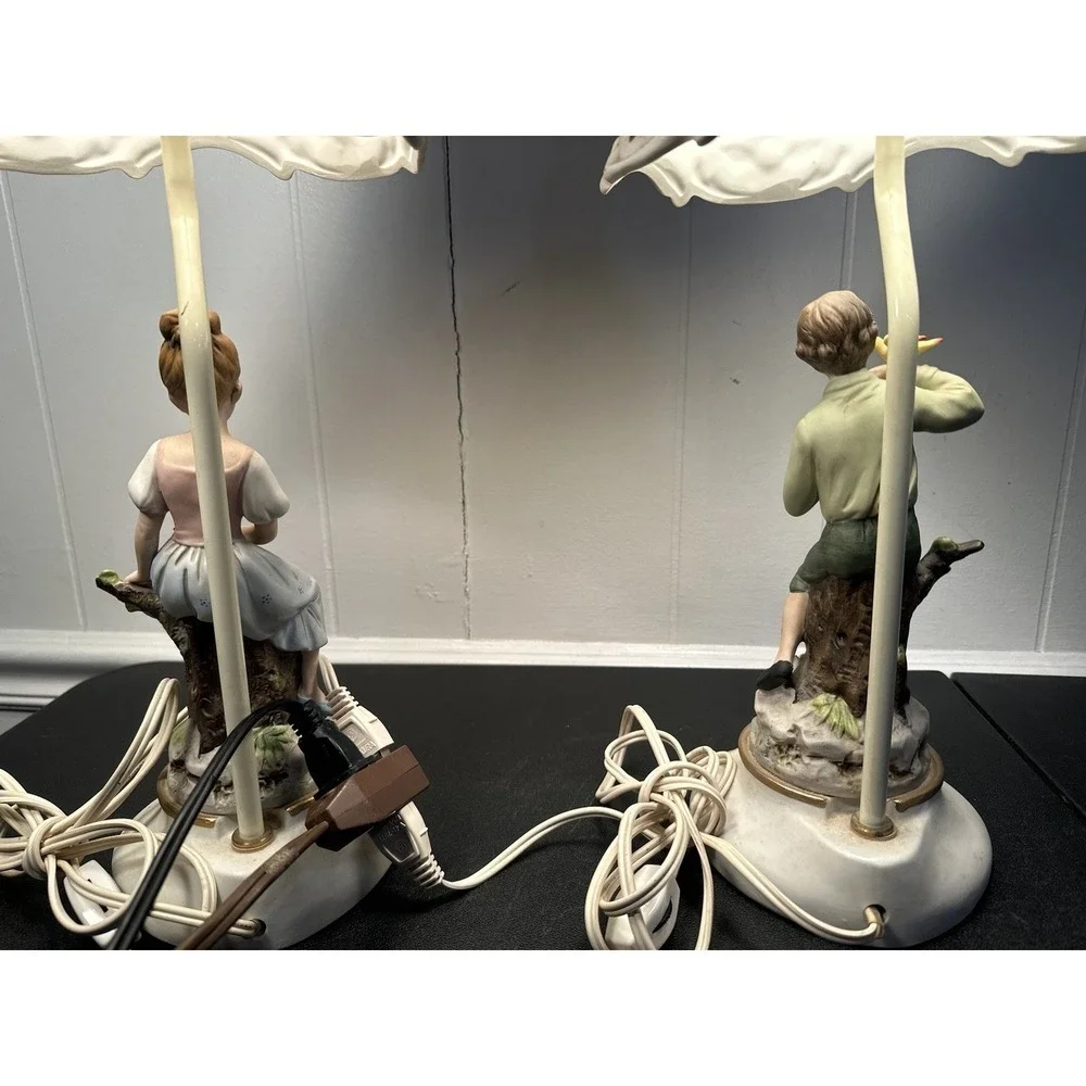 Lennile Ardelt‎ Boy and Girl Porcelain Lamps Pair